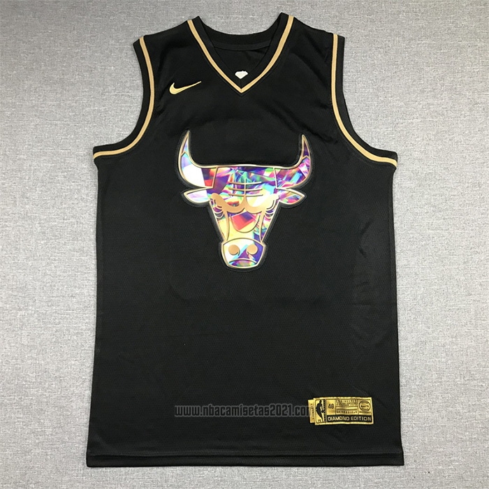Camiseta Golden Edition Chicago Bulls Michael Jordan #23 2021-22 Negro
